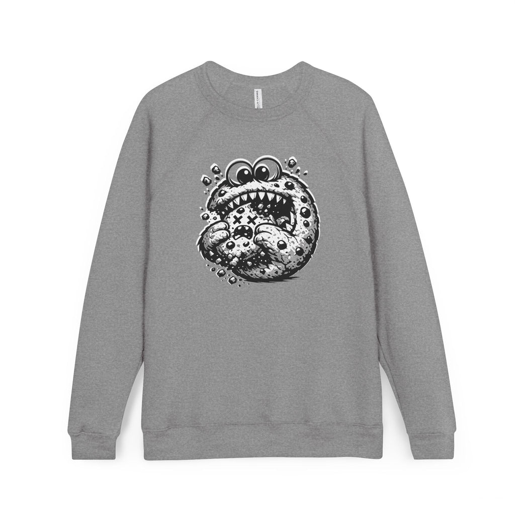 The Cannibal Cookie - Funny Dark Humor Sweatshirt | Edgy Black & White Graphic Crewneck | Streetwear Monster Illustration