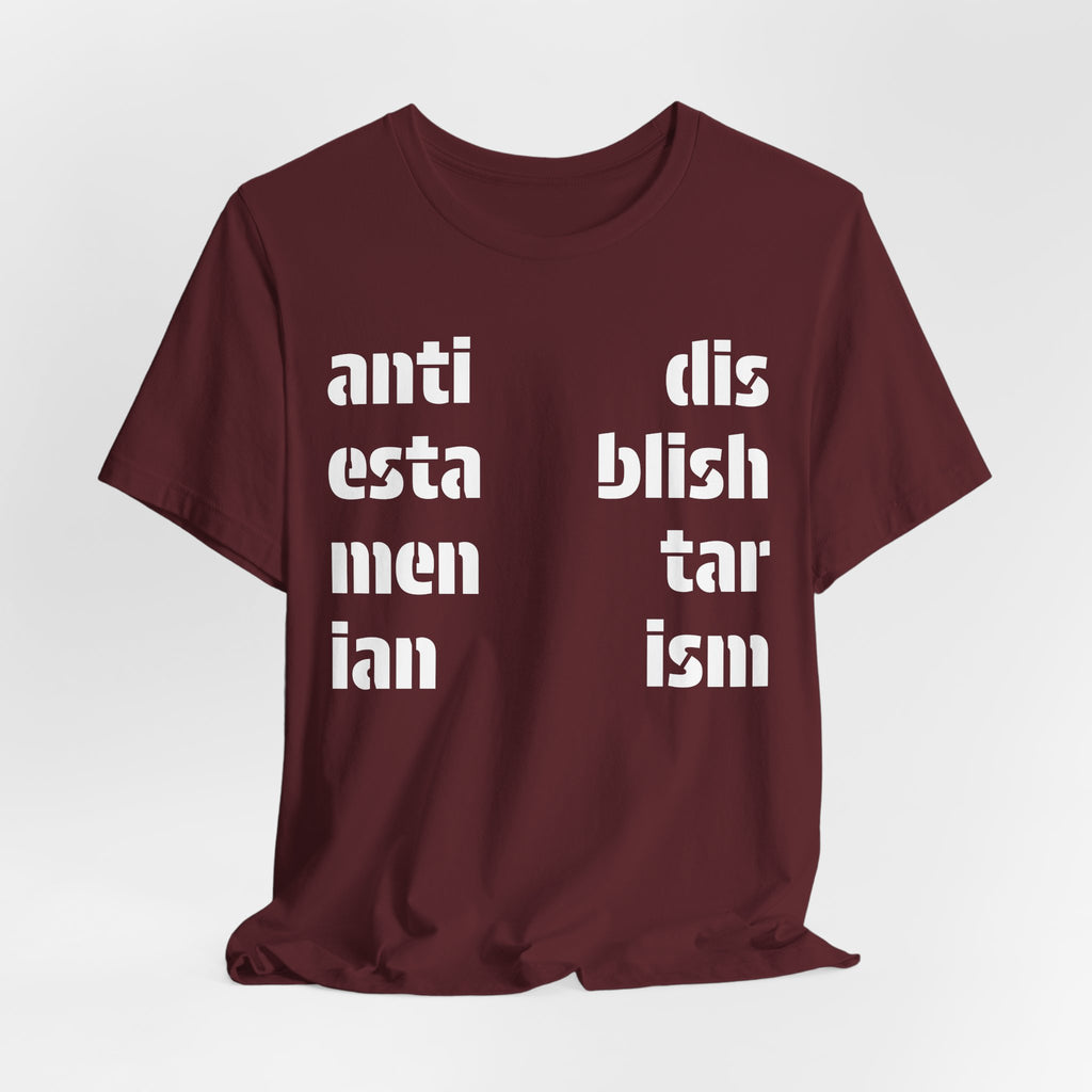 Antidisestablishmentarianism T-Shirt | Modern Typographic Grid Tee