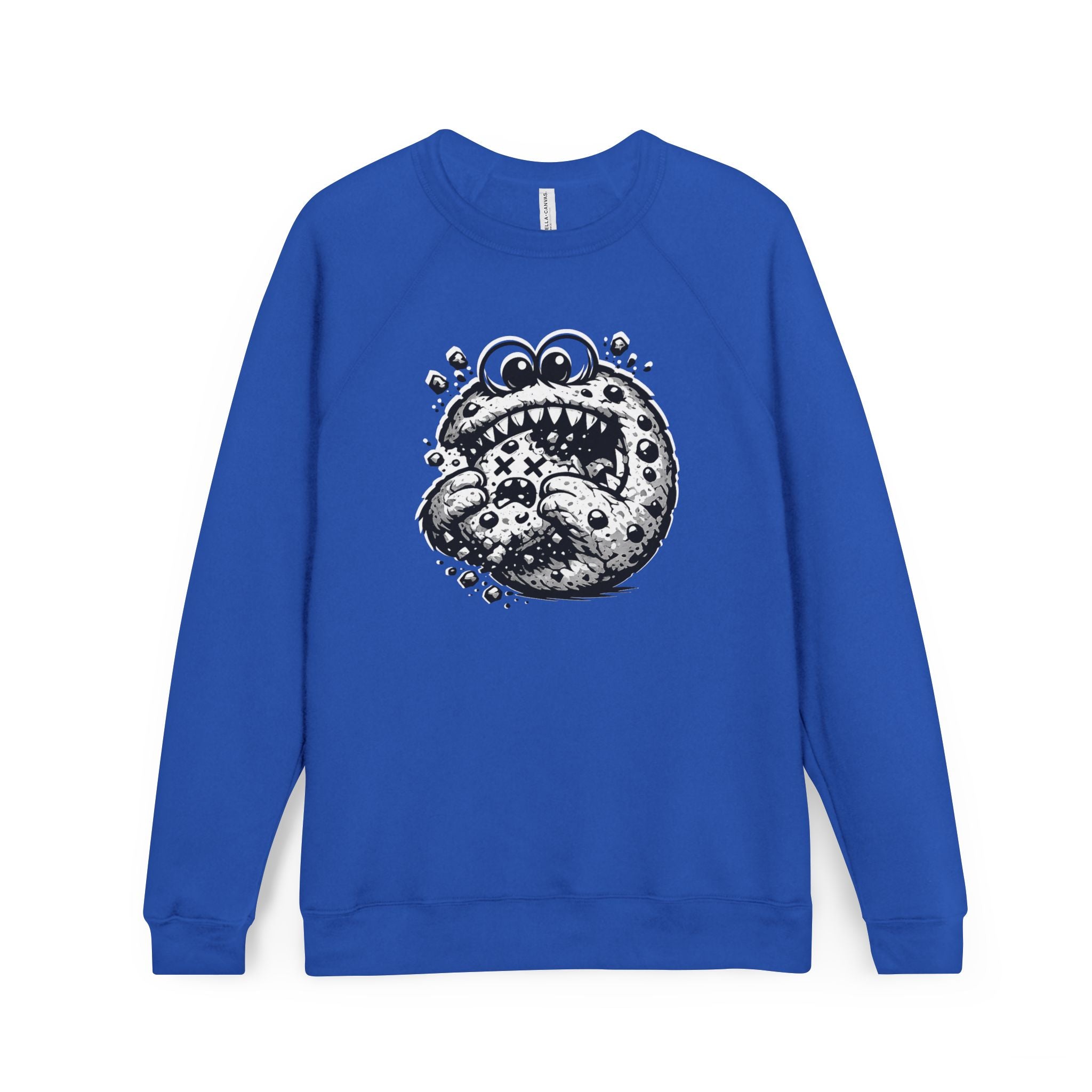 The Cannibal Cookie - Funny Dark Humor Sweatshirt | Edgy Black & White Graphic Crewneck | Streetwear Monster Illustration