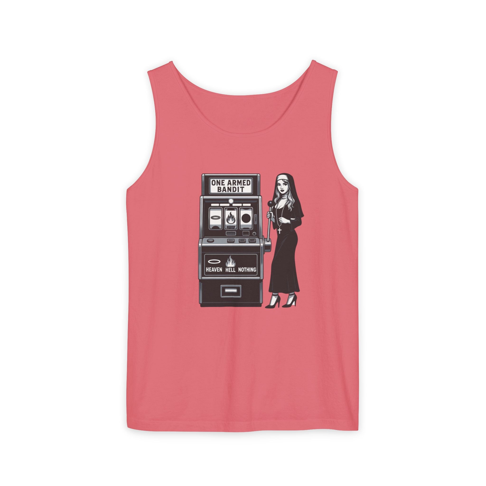 Pascal: One Armed Bandit Nun Tank Top — Retro Philosophy Slot Machine Graphic