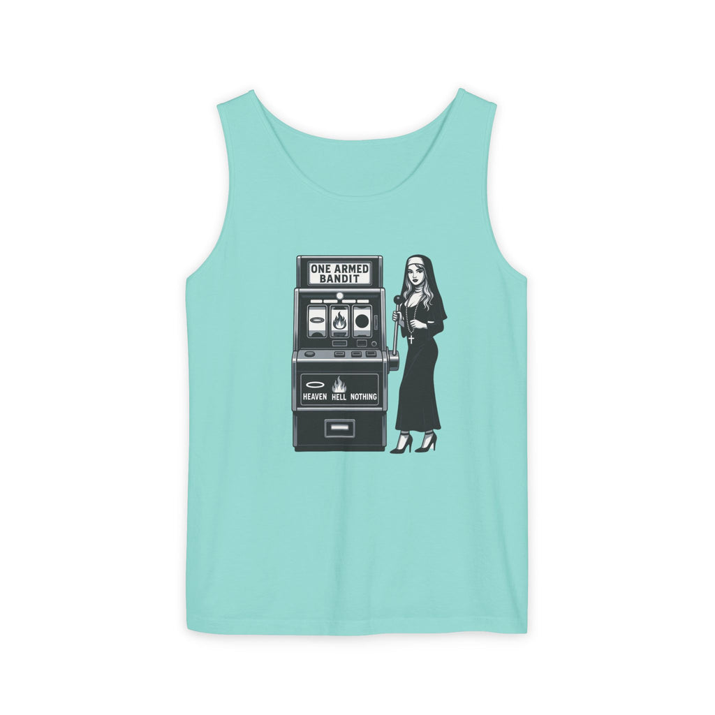 Pascal: One Armed Bandit Nun Tank Top — Retro Philosophy Slot Machine Graphic